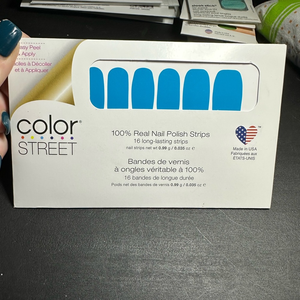 Blue nail stickers